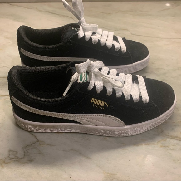 Puma Suede Black and White Sneakers - Picture 1 of 5